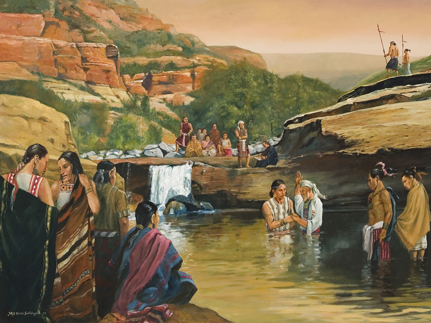 Alma Baptizing at the Waters of Mormon